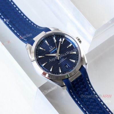VS Replica Omega Seamaster Aqua Terra 150m MASTER watch Blue Dial Blue Rubber Strap